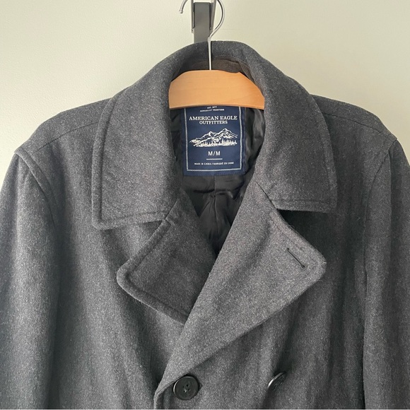 American Eagle Outfitters Black Pea Coat - Picture 3 of 9